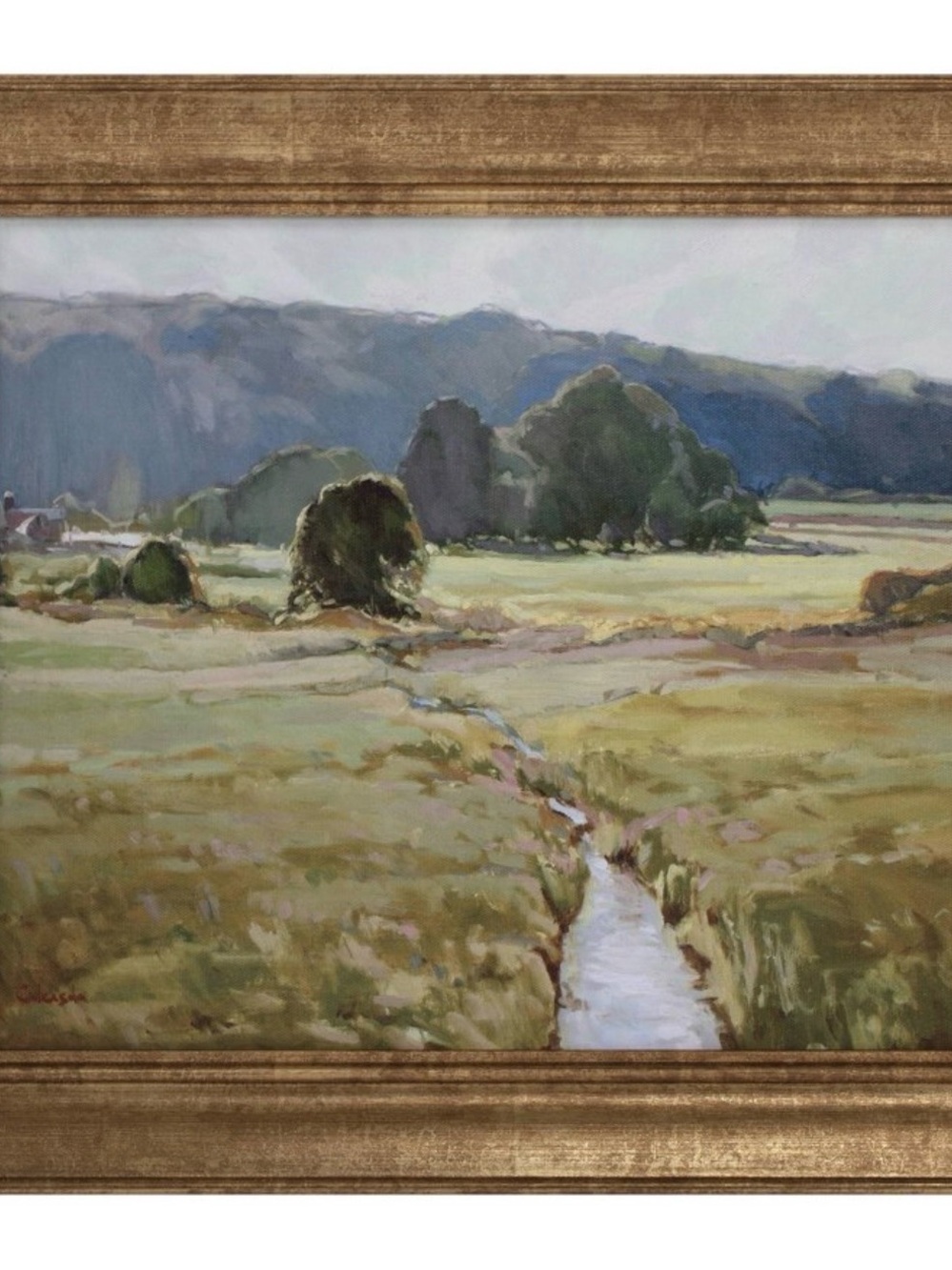 16" x 14" Summer Pasture Framed Wall Art Brass - Threshold™ designed with Studio